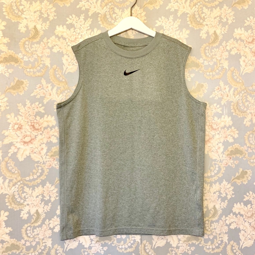 Nike Dri-Fit Boys Sleeveless Gray Shirt